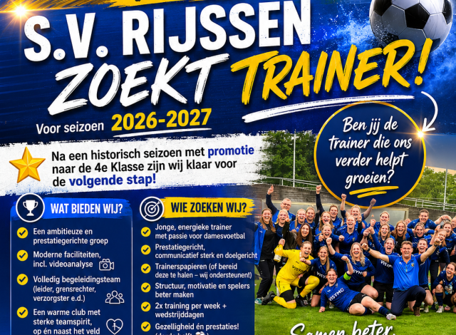 s.v. Rijssen Dames 1 zoekt een ambitieuze trainer!
