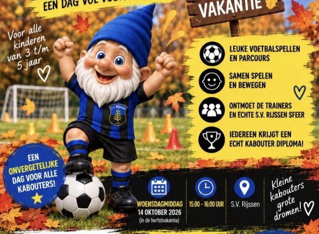 Kom jij bij ons Kaboutervoetballen op 14 Oktober? 