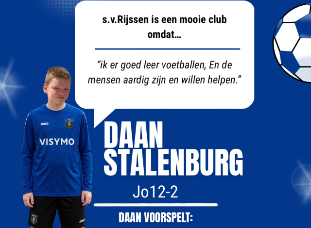Daan Stalenburg is pupil van de week op zaterdag 3 oktober 2026