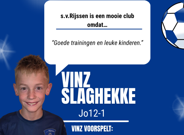 Vinz Slaghekke is pupil van de week op zaterdag 24 oktober 2026