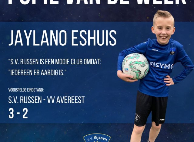 Jaylano Eshuis is pupil van de week zaterdag 19 april 2024 